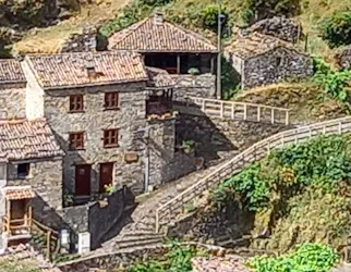 Aerial view of the house above the village of Candal